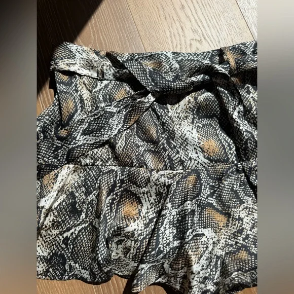 Zara Black and Brown Snake Print Mini Skirt - Picture 5 of 9